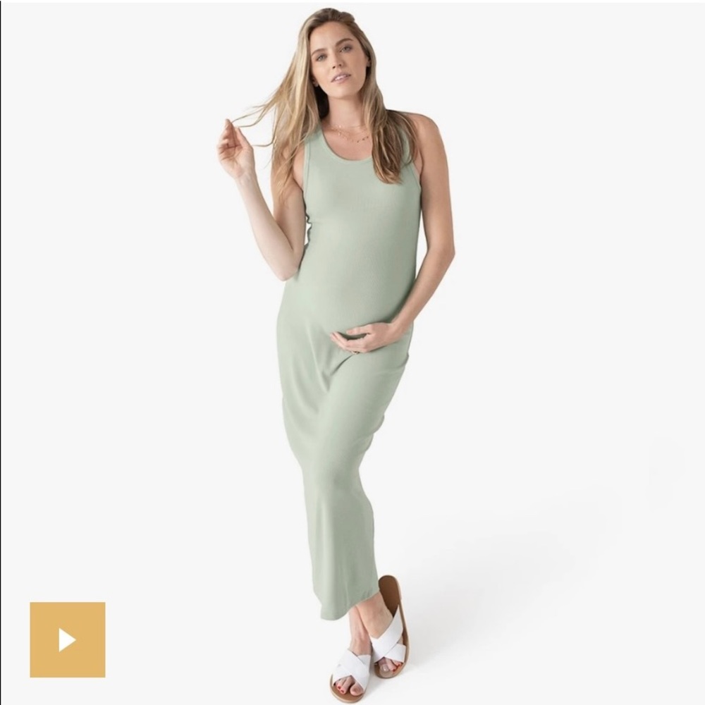 Gwen Ribbed Bamboo Maternity Midi Dress